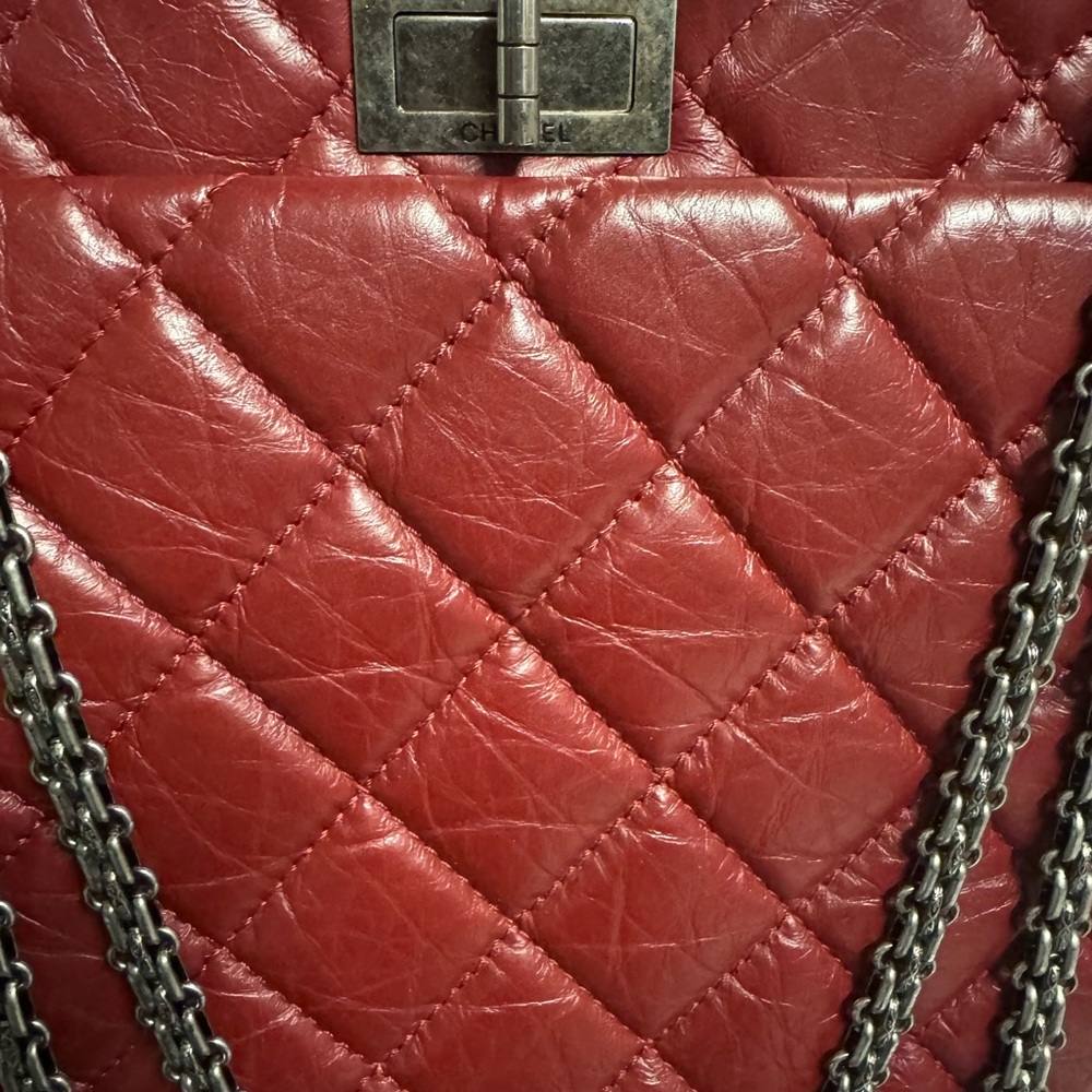 Chanel Red Quilted Chain Tote Shoulder Bag - Picture 7 of 16